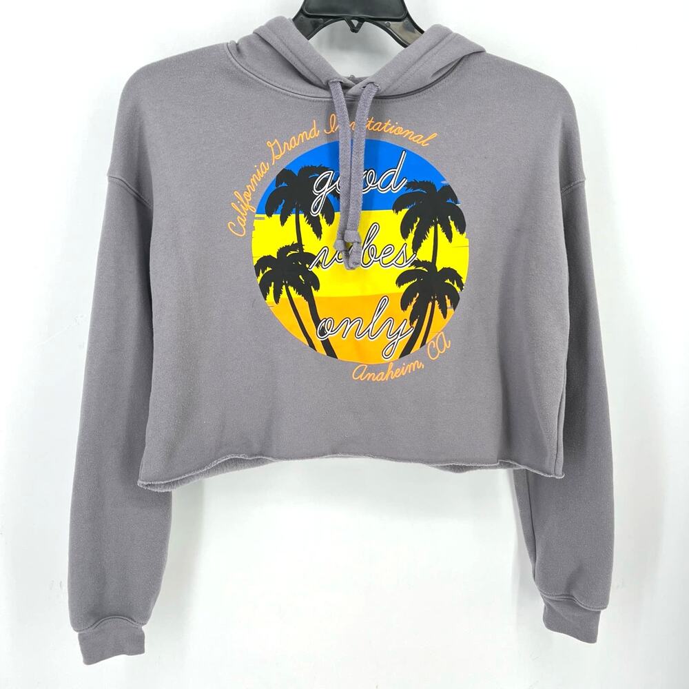 California Grand International Good Vibes Only Crop Hoodie Size Small Anaheim